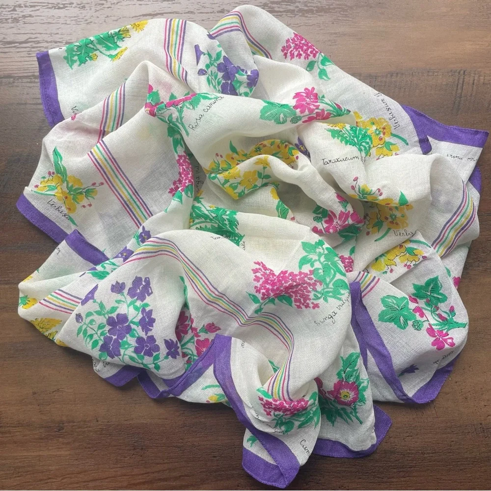Vintage Floral Botanical Scarf - Picture 5 of 7
